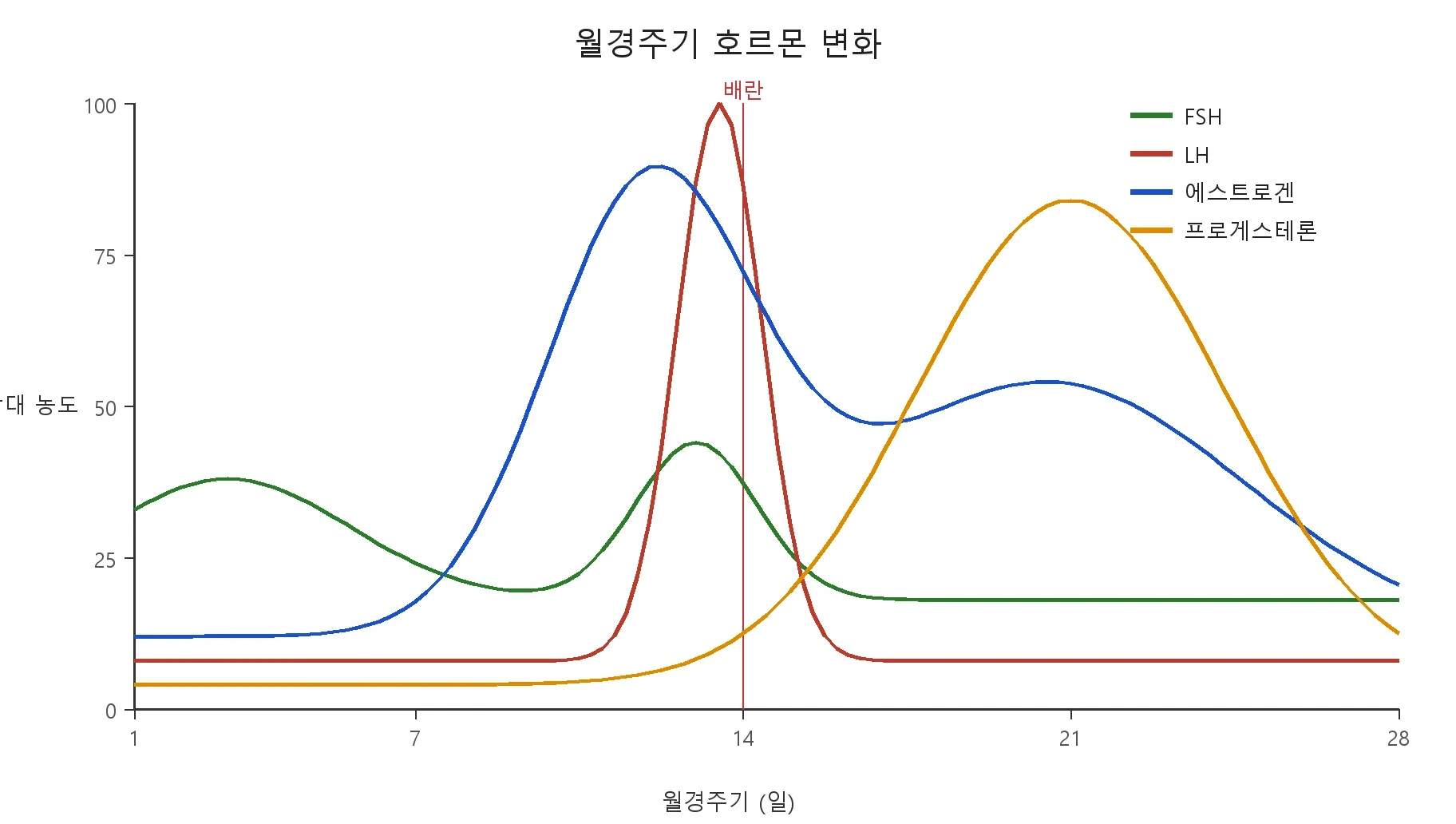 기초의학 (모의고사) · 월경주기호르몬 (생리그래프)