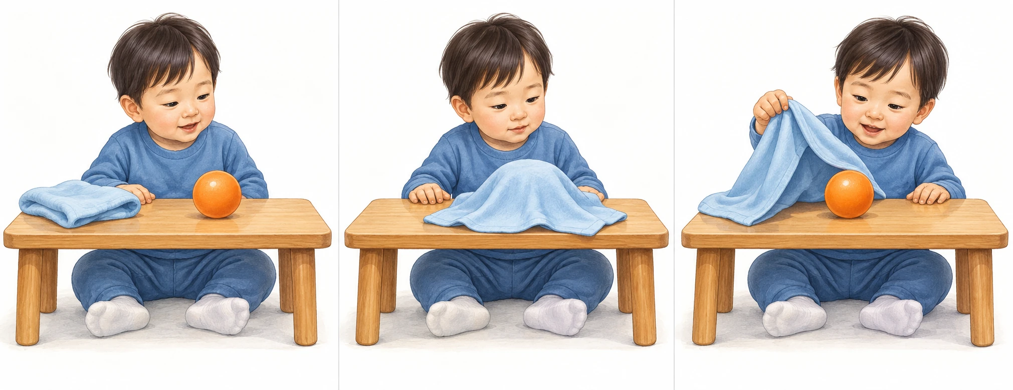 ① 공을 본다: 공이 있는 위치를 확인한다.